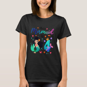 T-shirt Enfants Enfants 4 ans Fille Anniversaire Nage Ce M