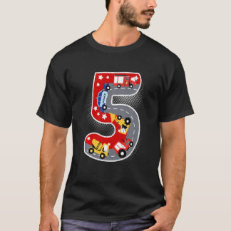 T-shirt Enfants Enfants 5e anniversaire 5 ans avec Firetru