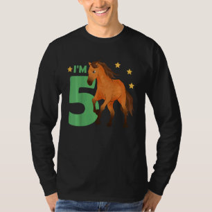 T-shirt Enfants Enfants 5e anniversaire Cheval Cinq ans Ri