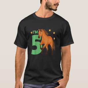 T-shirt Enfants Enfants 5e anniversaire Cheval Cinq ans Ri