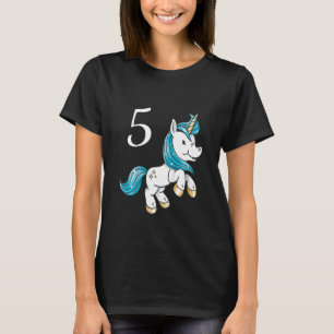T-shirt Enfants Enfants 5e anniversaire fille 5 ans licorn
