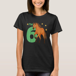 T-shirt Enfants Enfants 6e anniversaire Cheval Six ans Anc