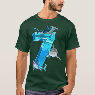 T-shirt Enfants Enfants 7e anniversaire 7 ans Vieux requin