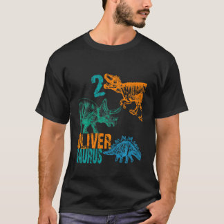 T-shirt Enfants Enfants Oliver Saurus 2e anniversaire Garç