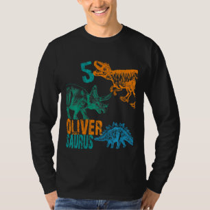 T-shirt Enfants Enfants Oliver Saurus 5e anniversaire Garç