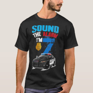 T-shirt Enfants Enfants Police Voiture 7e anniversaire Cad