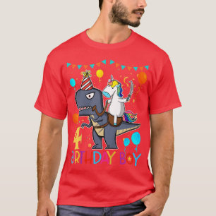 T-shirt Enfants Enfants Unicorn équitation Dinosaur 4 Ans