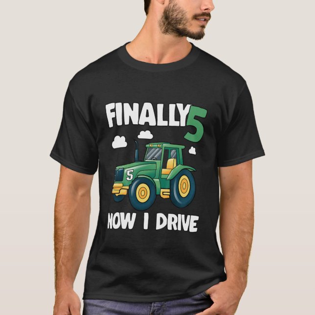 T-shirt Enfants Enfin 5 Maintenant Je Conduis 5E Anniversa (Devant)