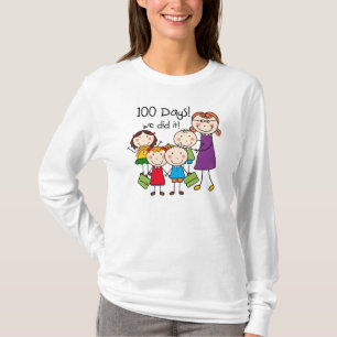 T-shirt Enfants et professeur féminin 100 jours