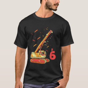 T-shirt Enfants Excavateur 6e anniversaire 6 ans Digger Co