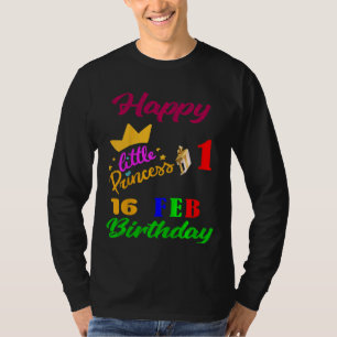 T-shirt Enfants Februray Girls Anniversaire 16 Février 1er
