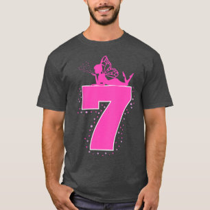 T-shirt Enfants Fée Anniversaire Âge 7 Sept ans Filles Pa