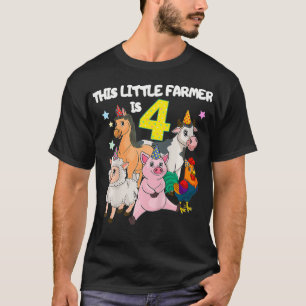 T-shirt Enfants ferme 4 ans Anniversaire tenue Garçon Trac