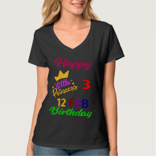 T-shirt Enfants Fêtes Filles Anniversaire 12 Février 3e An