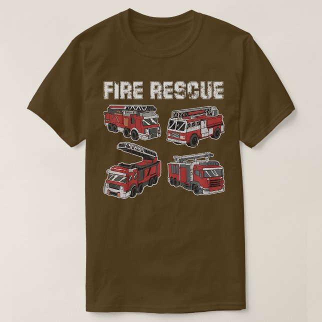 T-shirt Enfants FEU SECOURT Moteur d'incendie Camions pomp (Design devant)