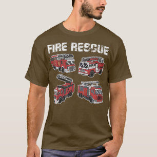 T-shirt Enfants FEU SECOURT Moteur d'incendie Camions pomp