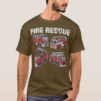 T-shirt Enfants FEU SECOURT Moteur d'incendie Camions pomp