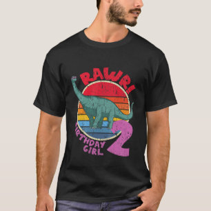 T-shirt Enfants Fille 2E Anniversaire I Rawday! Brachiosau