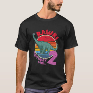 T-shirt Enfants Fille 2E Anniversaire I Rawday! Brachiosau