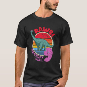 T-shirt Enfants fille 9e anniversaire I Rawday! Brachiosau