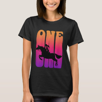 T-shirt Enfants Fille Horseback Rider J'ai 1 an Enfants 1 