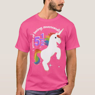 T-shirt Enfants Filles Demi-Anniversaire Unicorn Chemise 5
