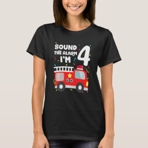 T-shirt Enfants Fire Truck 4e anniversaire Toddler Boy Fir
