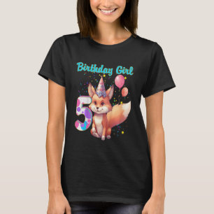 T-shirt Enfants Fox animal 5e anniversaire fille Fox Anniv