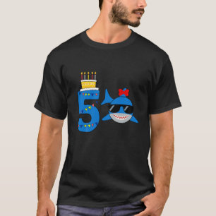 T-shirt Enfants Funny 5 ans Requin Anniversaire