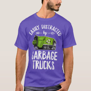 T-shirt Enfants Garbage Day Conception pour un camion à or