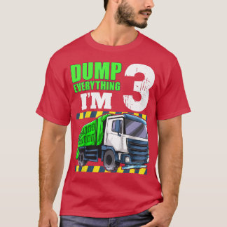 T-shirt Enfants Garbage Truck 3e anniversaire garçon 3 ans