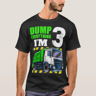 T-shirt Enfants Garbage Truck 3e anniversaire garçon 3 ans