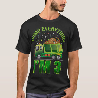 T-shirt Enfants Garbage Truck Dump Tout Je suis 3 Garbage 