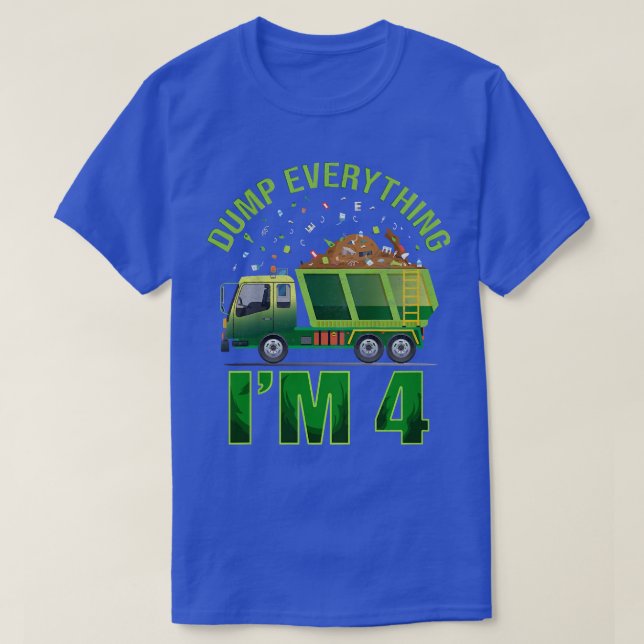 T-shirt Enfants Garbage Truck Dump Tout Je suis 4 Garbage  (Design devant)