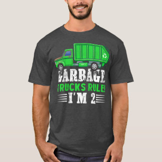 T-shirt Enfants Garbage Trucks Règle J'ai 2 ans Garbage T