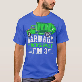 T-shirt Enfants Garbage Trucks Règle J'ai 3 ans Garbage T