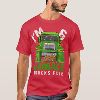 T-shirt Enfants Garbage Trucks Règle J'ai 6 ans Garbage T