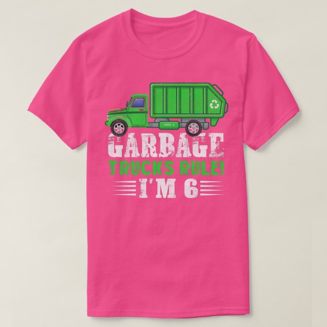 T-shirt Enfants Garbage Trucks Règle J'ai 6 ans Garbage T (Design devant)