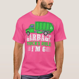 T-shirt Enfants Garbage Trucks Règle J'ai 6 ans Garbage T