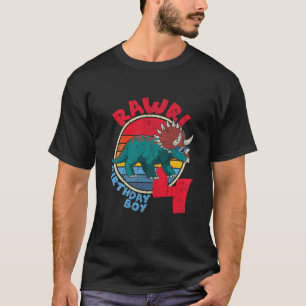 T-shirt Enfants Garçon 4E Anniversaire I Rawday! Tricérato