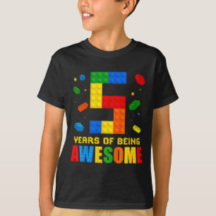 T-shirt Enfants garçon de 5 ans fêtant son anniversaire en