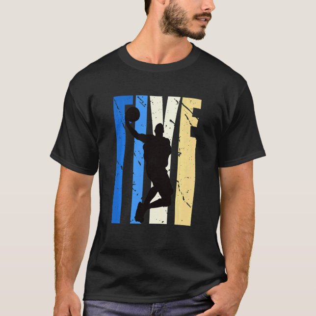 T-shirt Enfants garçons Basketball 5e anniversaire pour le (Devant)