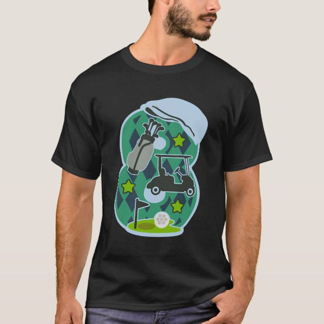 T-shirt Enfants Garçons Filles 8E Anniversaire Golf Lover  (Devant)