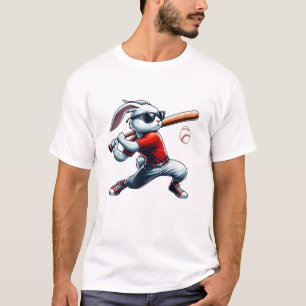 T-shirt Enfants Garçons Lapin de Pâques Heureux Jouant au