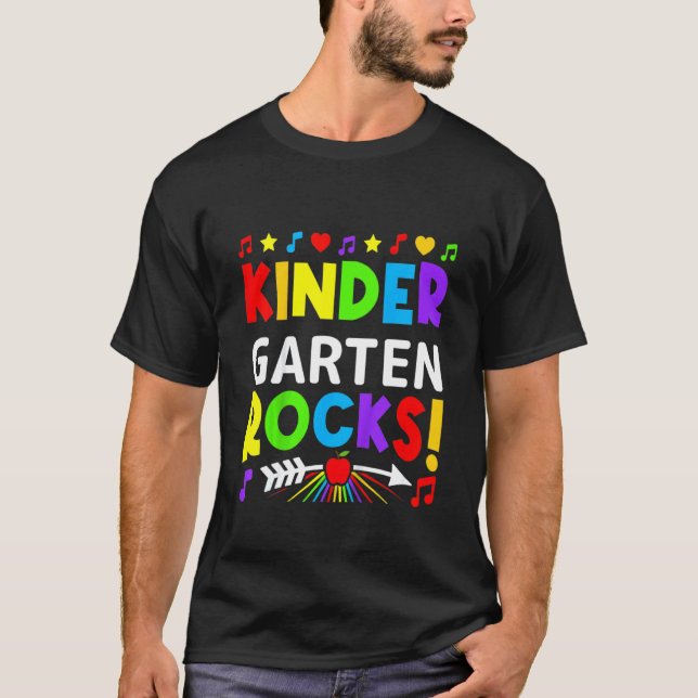 T-shirt Enfants Gardergarten Rocks Retour À L'École Enseig (Devant)