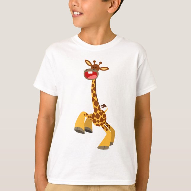 T-shirt Enfants Giraffe Dansant Cartoon Cute (Devant)