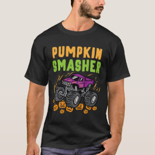 T-shirt Enfants Halloween Monster Truck Citrouille Smasher