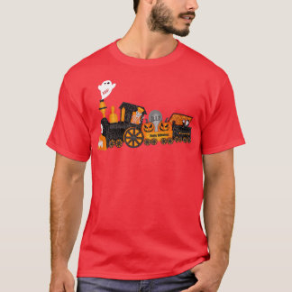 T-shirt Enfants Halloween Train Boo Funny Ghost Citrouille