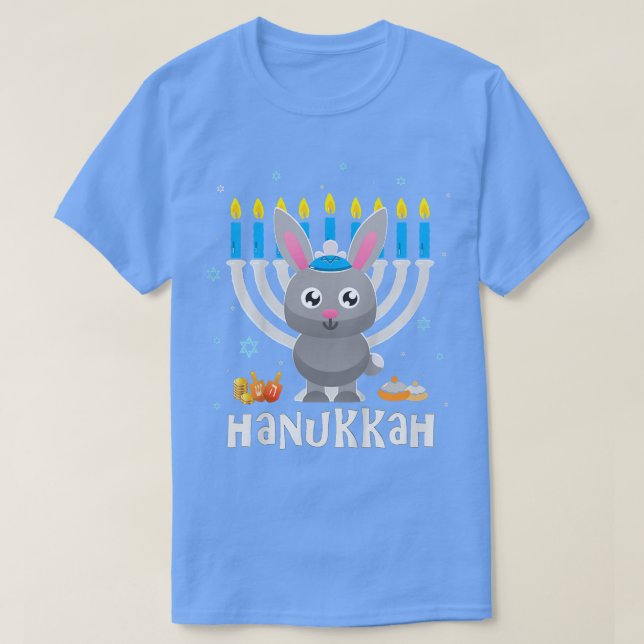 T-shirt Enfants Hanoukka s pour les enfants Bunny Cute Han (Design devant)