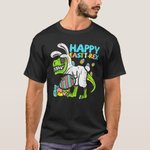 T-shirt Enfants Happy East T Rex Dino Saurus Bunny Happy E